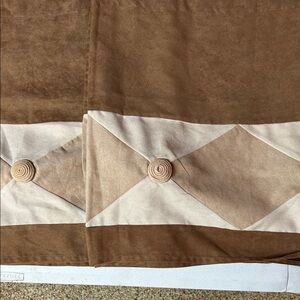 Elegant Brown and Cream Curtain Set